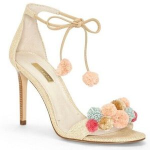 Louise Et Cie Lo-Kizzy raffia pompom Heels